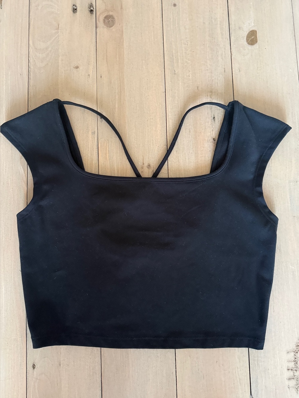 Wild fable Black Square Neck Cropped Tank Womens Medium